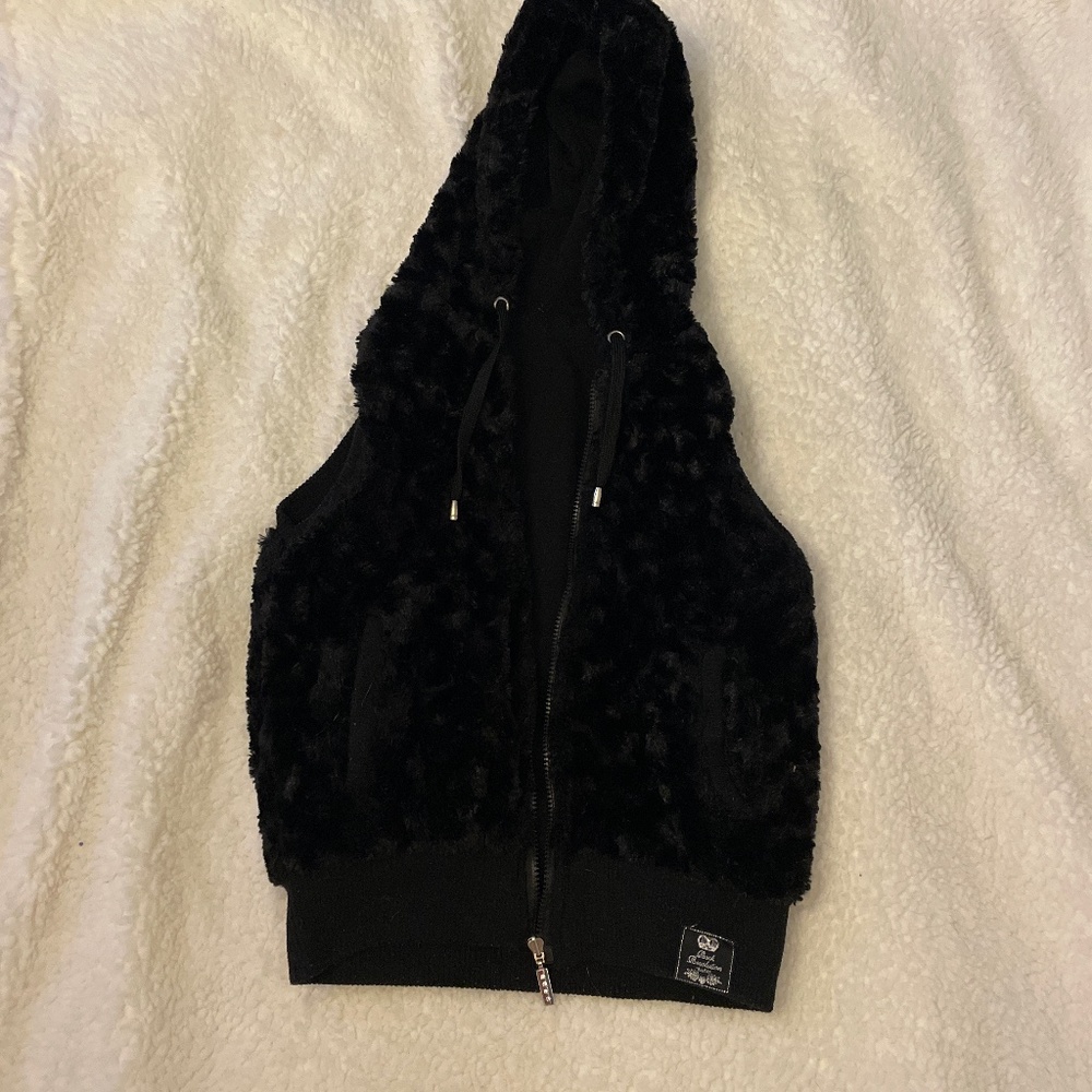 Faux fur zip up vest